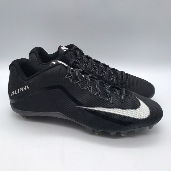 Nike Alpha Pro‎ 2 TD 719928-010 Men's 15 Black White Lace Up Low Football Cleats - Picture 1 of 12
